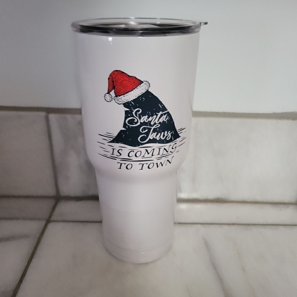 Built Tumbler Holiday Theme Double Wall Vacuum Sealed Stainless Steel White 30oz